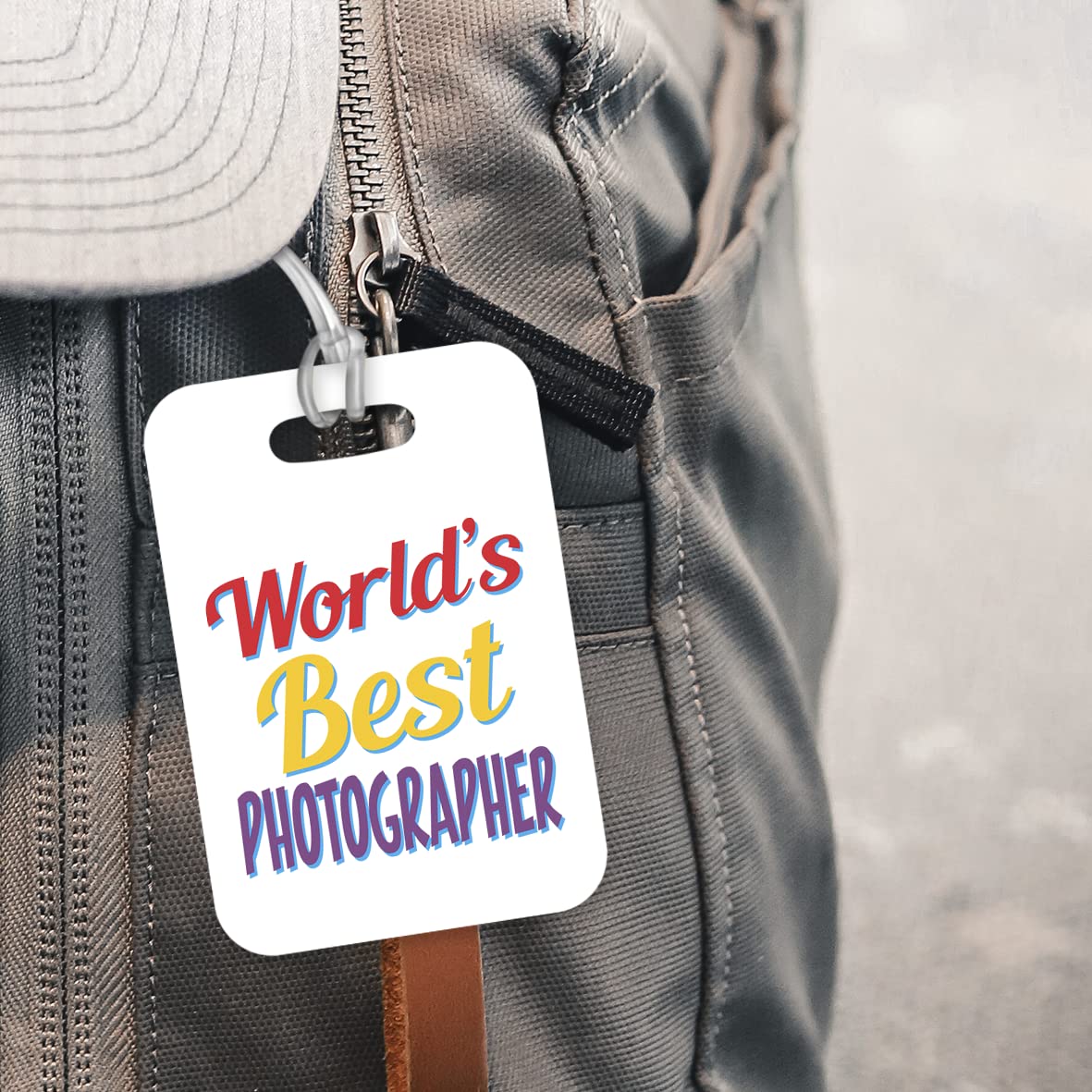 LT468 World's Best Photographer Novelty Funny Unique Designer Gift, Suitcase, Glossy Plastic Luggage Tag for Photographer