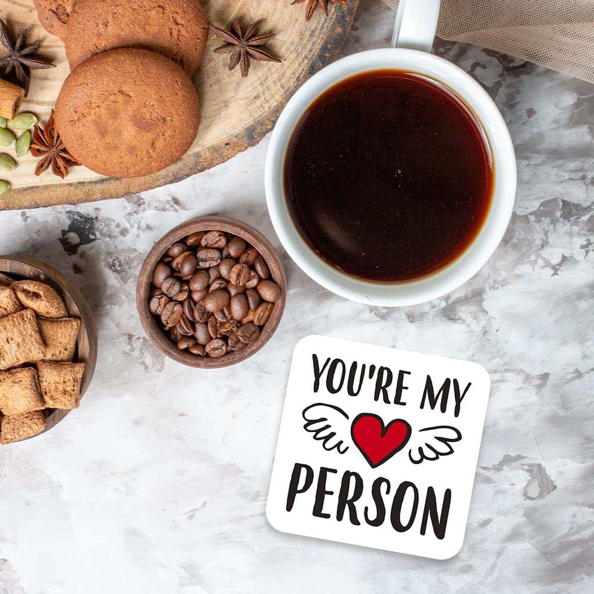 CS518 You're My Person Novelty Funny Coffee Tea Drink Gift Glossy MDF Wooden Coaster