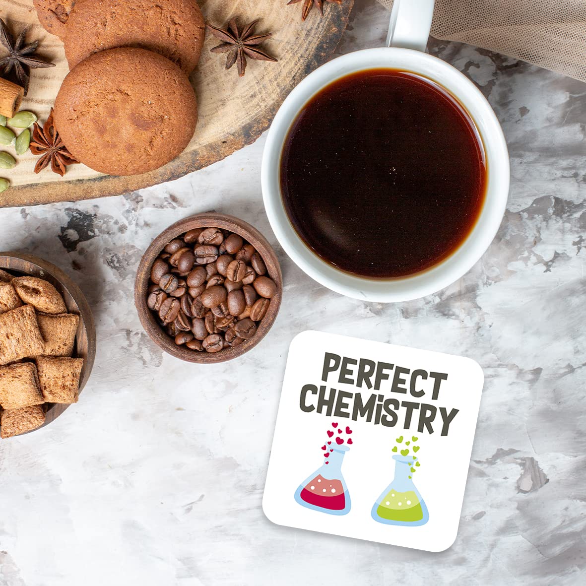 CS575 Perfect Chemistry Novelty Funny Coffee Tea Drink Gift Glossy MDF Wooden Coaster