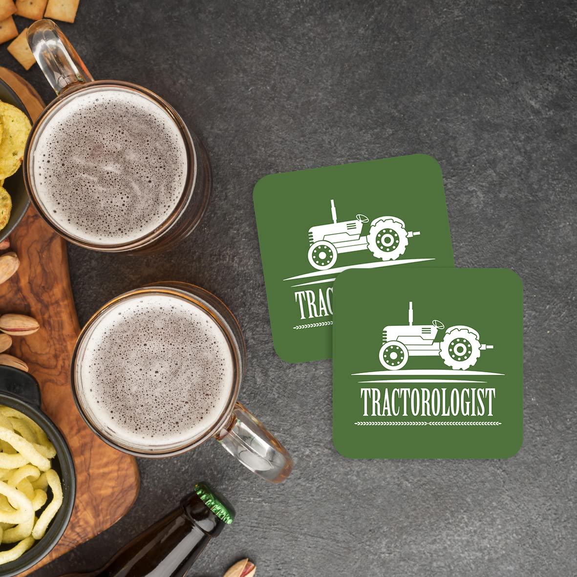 CS642 Tractorologist Novelty Funny Coffee Tea Drink Gift Glossy MDF Wooden Coaster