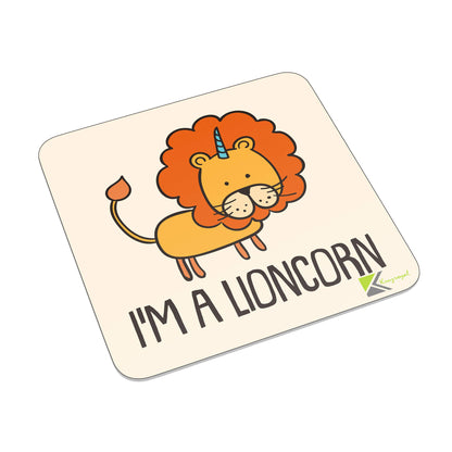 FM093 I'm A Lioncorn Novelty Funny Idea Glossy Metal Square Fridge Magnet