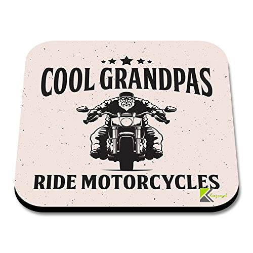 CS153 Cool Grandpas Ride Motorcycles Novelty Funny Coffee Tea Drink Gift Glossy MDF Wooden Coaster