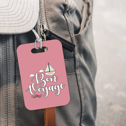 LT064 Bon Voyage Novelty Funny Unique Designer Gift Glossy Plastic Suitcase Luggage Tag