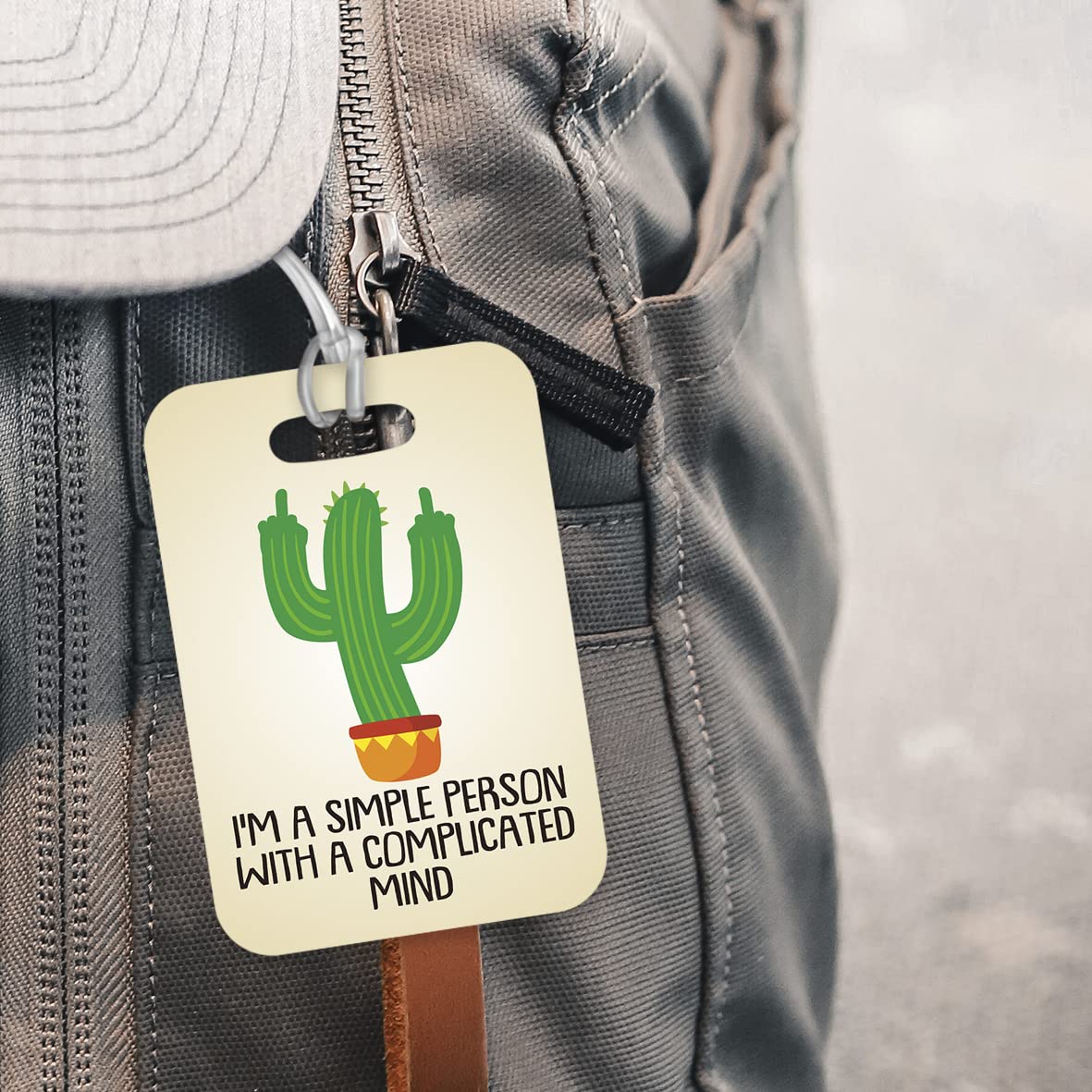 LT194 I'm A Simple Person with A Complicated Mind Novelty Funny Unique Designer Gift Glossy Plastic Suitcase Luggage Tag