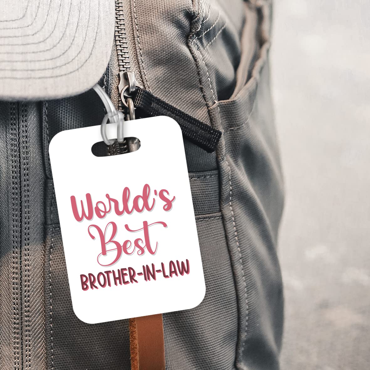LT497 World's Best Brother-in-Law Novelty Funny Unique Designer Gift, Suitcase, Glossy Plastic Luggage Tag for Brother-in-Law