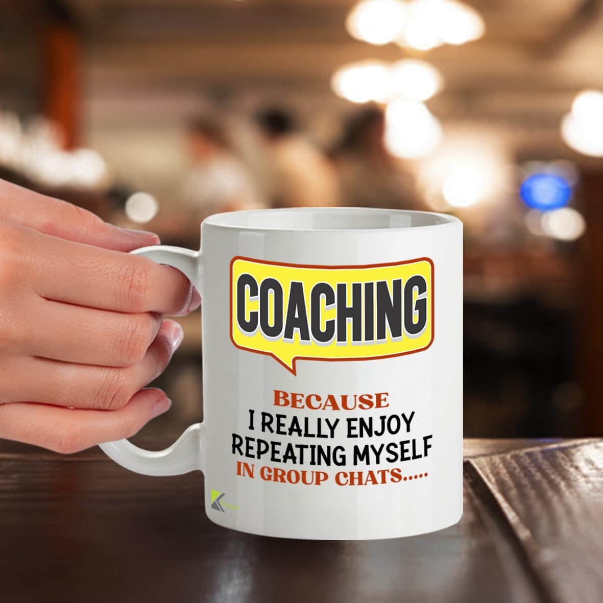 Kruzroyal DZ966 Funny Coach Mug - Repeating Myself in Group Chats Sarcastic Mentor Trainer Gift - Witty Team Leader Manager Coffee Cup - 11oz White Ceramic