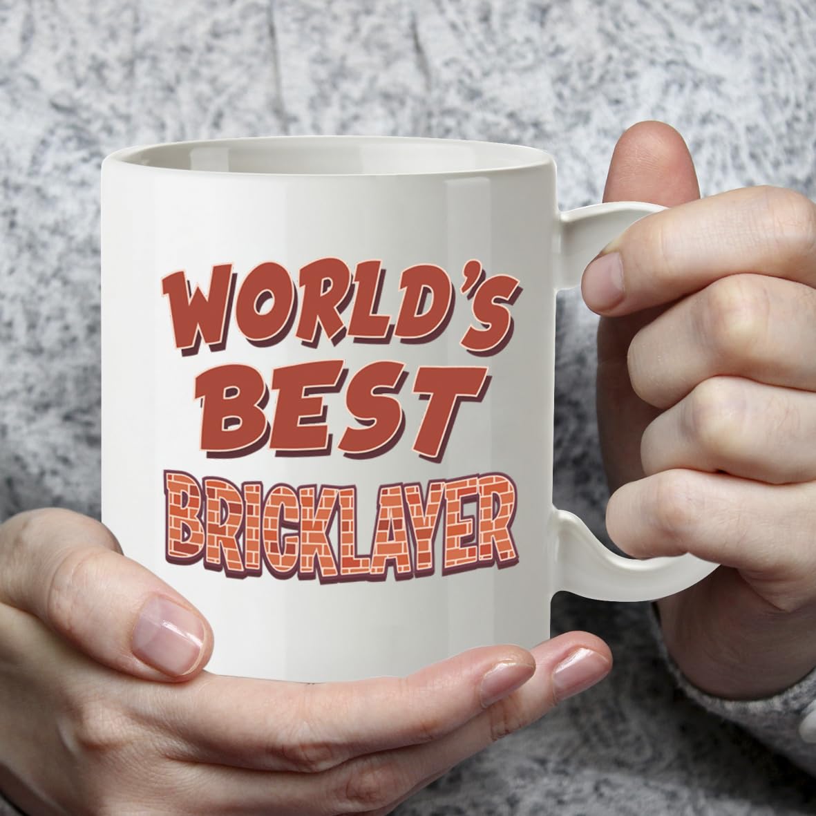 Kruzroyal DZ843 World's Best Bricklayer Mug 11oz - White Ceramic Coffee & Tea Cup for Brickie, Builder - Ideal Birthday, Father's Day, Thank You Present
