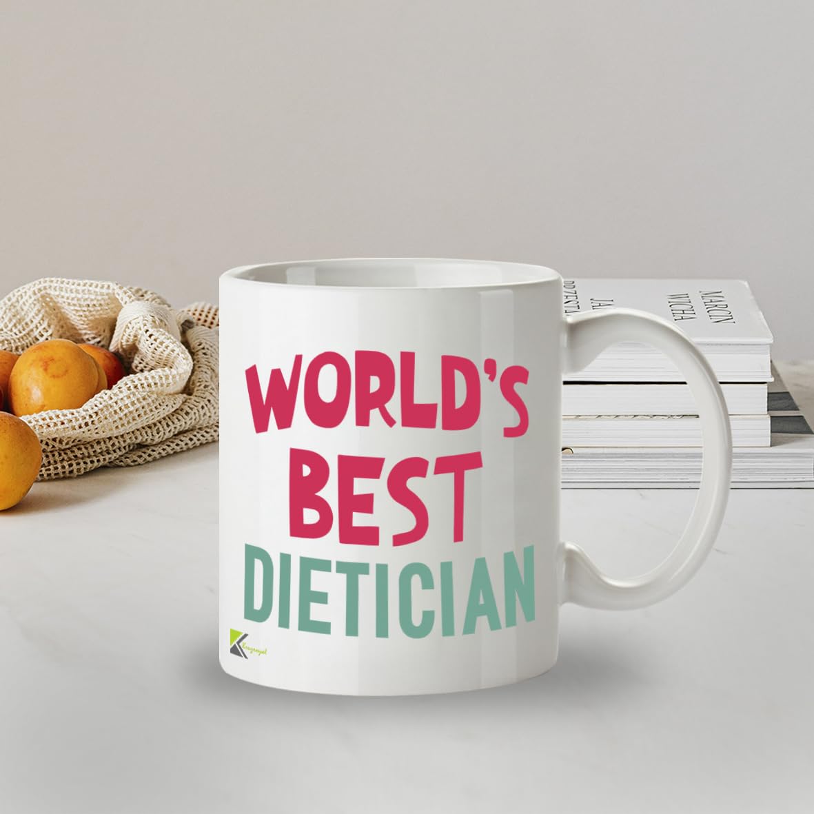 Kruzroyal DZ882 World's Best Dietician Mug 11oz - White Ceramic Cup for Nutritionist, Health Coach - Thank You, Birthday, Leaving Present
