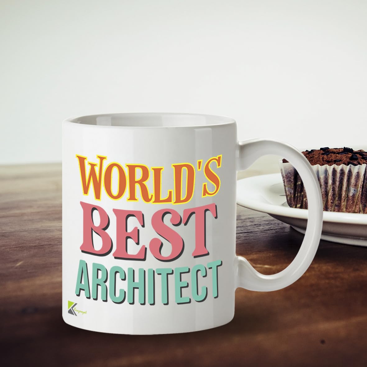 Kruzroyal DZ857 World's Best Architect Mug 11oz - White Ceramic Cup for Designer, Draughtsman - Ideal Birthday, Graduation, Thank You Present