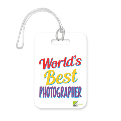 LT468 World's Best Photographer Novelty Funny Unique Designer Gift, Suitcase, Glossy Plastic Luggage Tag for Photographer