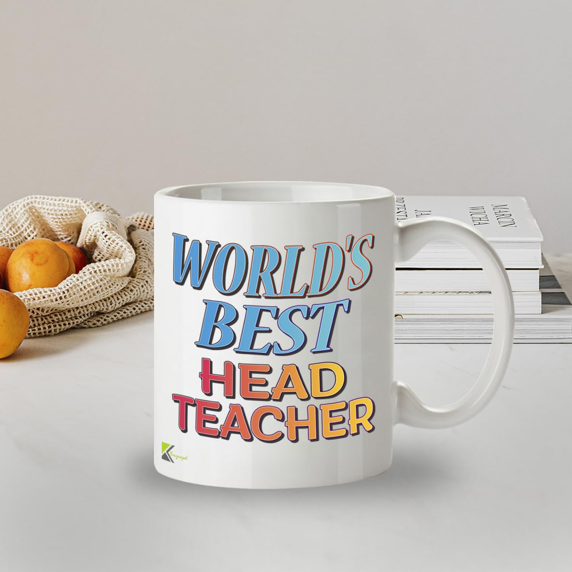 Kruzroyal DZ847 World's Best Head Teacher Mug 11oz - White Ceramic Cup for Headmaster, Headmistress - End of Year, Leaving or Thank You Present