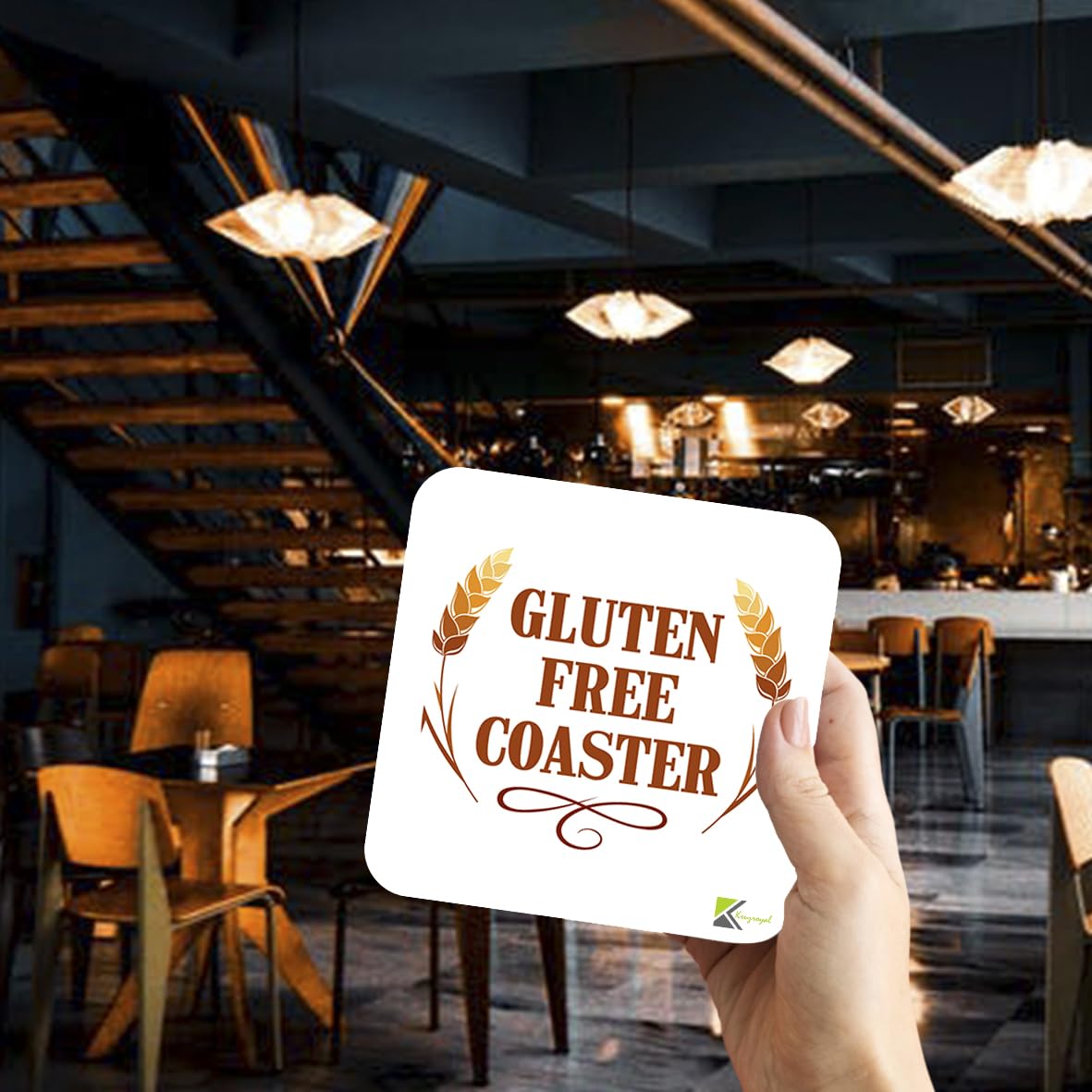 CS915 Gluten Free Coaster Novelty Funny Coffee Tea Drink Gift Glossy MDF Wooden Coaster