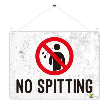 Kruzroyal MP446 No Spitting Funny Novelty Retro Vintage Metal Wall Sign Plaque 20cm x 15cm