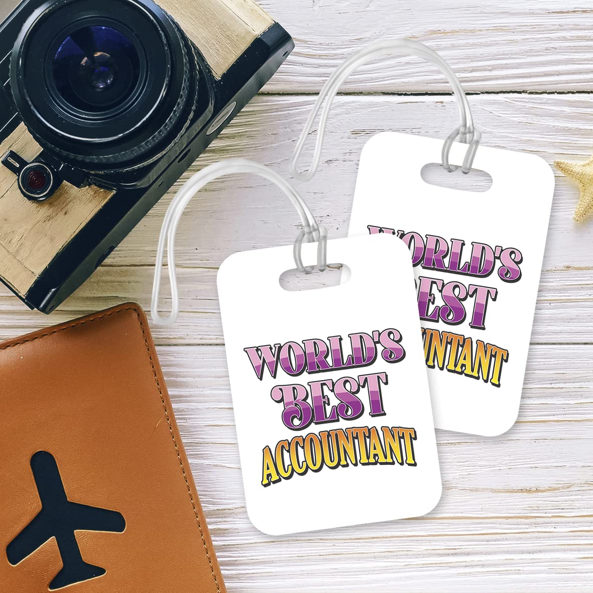 LT451 World's Best Accountant Novelty Funny Unique Designer Gift, Suitcase, Glossy Plastic Luggage Tag for Midwife
