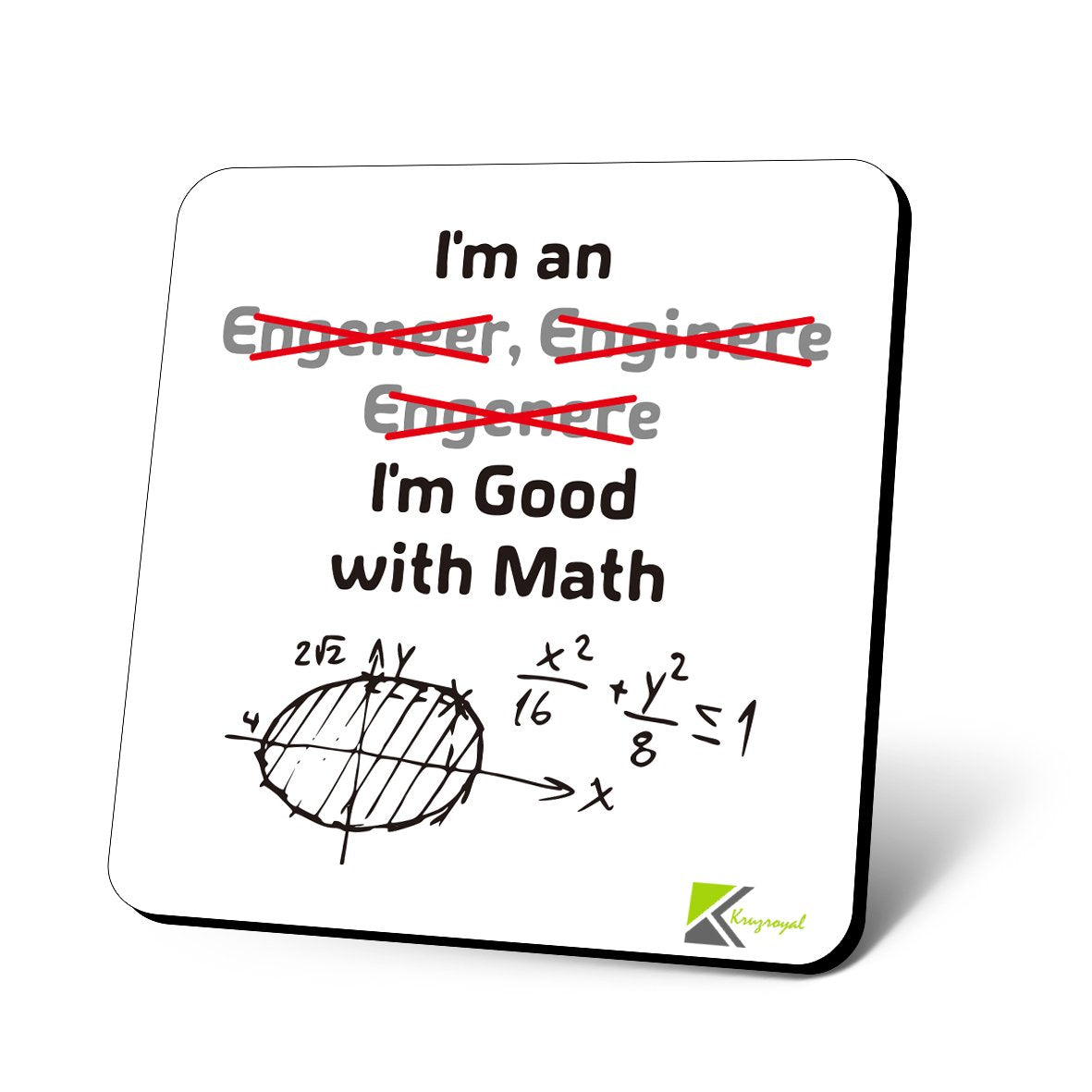 CS738 I'm an Engineer I'm Good with Math Novelty Funny Coffee Tea Drink Gift Glossy MDF Wooden Coaster