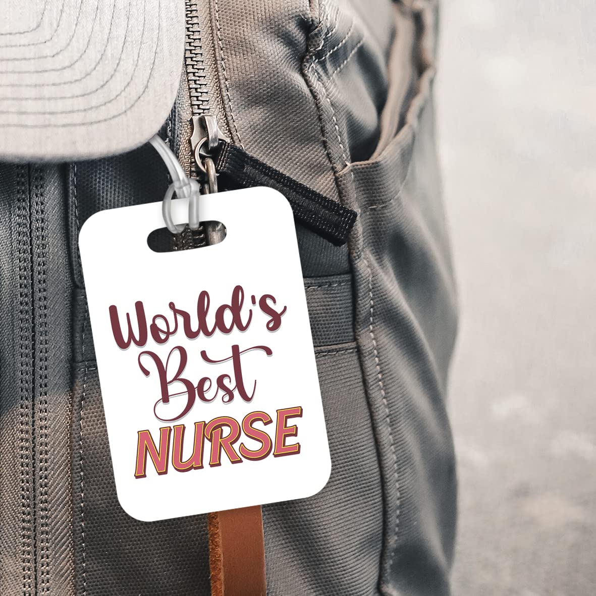 LT449 World's Best Nurse Novelty Funny Unique Designer Gift, Suitcase, Glossy Plastic Luggage Tag for Nurse