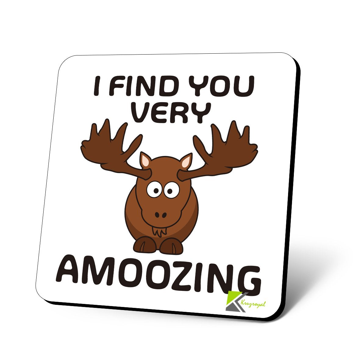 CS702 I find You Very amoozing Novelty Funny Coffee Tea Drink Gift Glossy MDF Wooden Coaster
