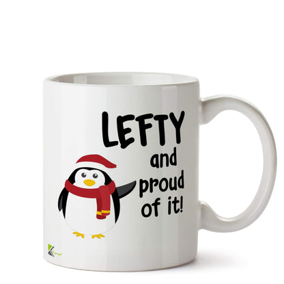 Kruzroyal Lefty and Proud of It Mug | Funny Left-Handed Gift Ceramic Coffee Tea Cup for Leftie Friend, Family, Colleague