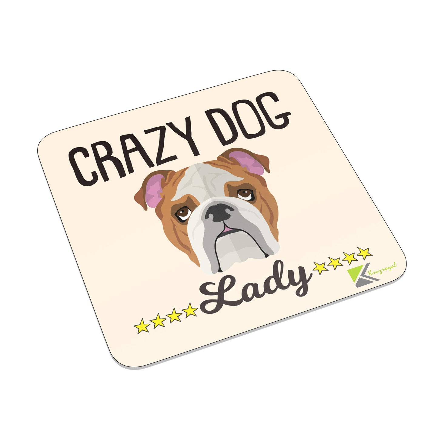 FM091 Crazy Dog Lady Novelty Funny Idea Glossy Metal Square Fridge Magnet