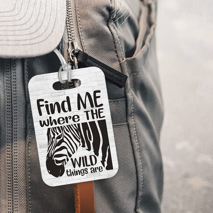 LT288 FIND ME Where The Wild Things are Novelty Funny Unique Designer Gift Glossy Plastic Suitcase Luggage Tag