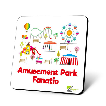 CS629 Amusement Park Fanatic Novelty Funny Coffee Tea Drink Gift Glossy MDF Wooden Coaster