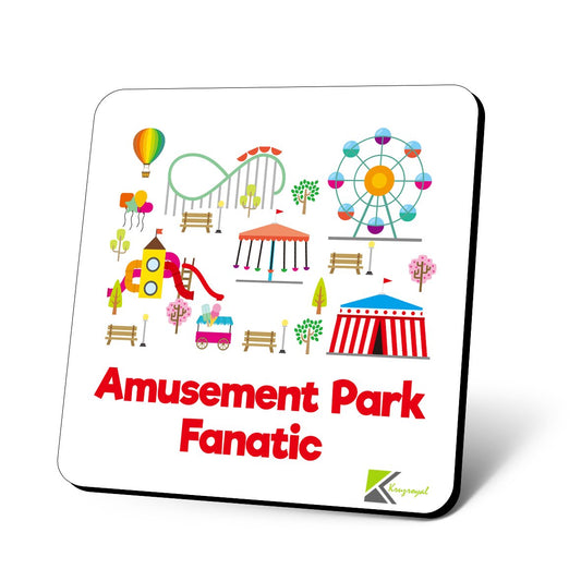 CS629 Amusement Park Fanatic Novelty Funny Coffee Tea Drink Gift Glossy MDF Wooden Coaster