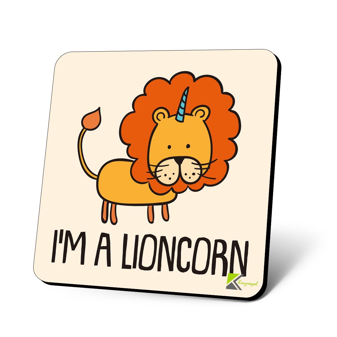 CS1093 I'm A Lioncorn Novelty Funny Coffee Tea Drink Christmas Gift Glossy MDF Wooden Coaster