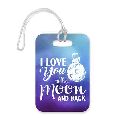 LT175 I Love You to The Moon and Back Novelty Funny Unique Designer Gift Glossy Plastic Suitcase Luggage Tag