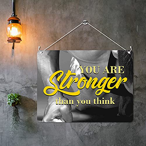 Kruzroyal MP471 You are stronger than you think/Motivational quote Funny Novelty Retro Vintage Metal Wall Sign Plaque 20cm x 15cm
