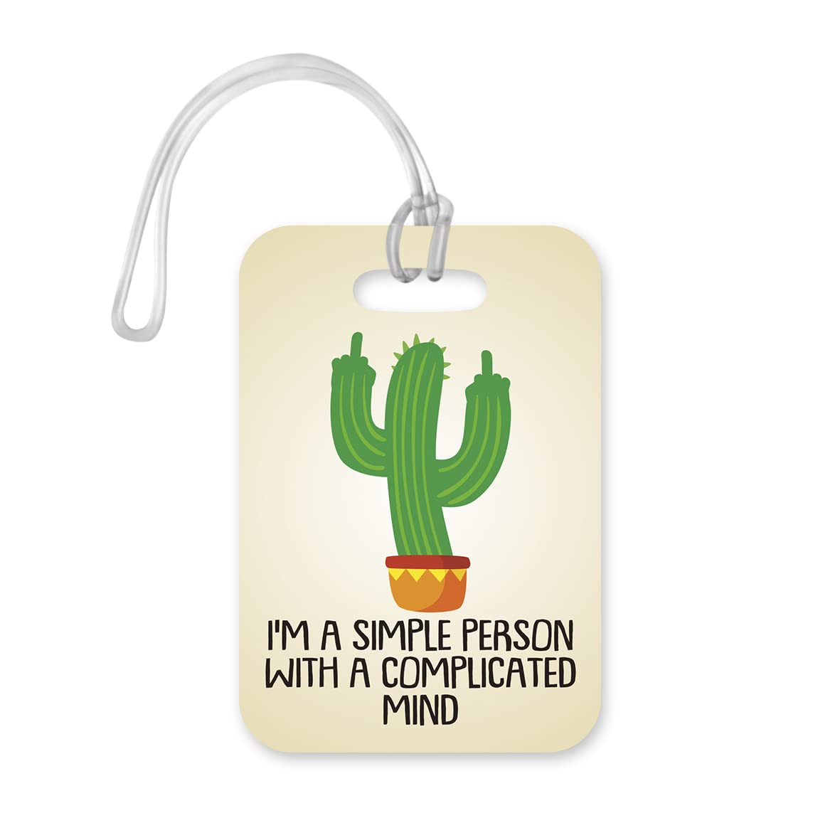 LT194 I'm A Simple Person with A Complicated Mind Novelty Funny Unique Designer Gift Glossy Plastic Suitcase Luggage Tag