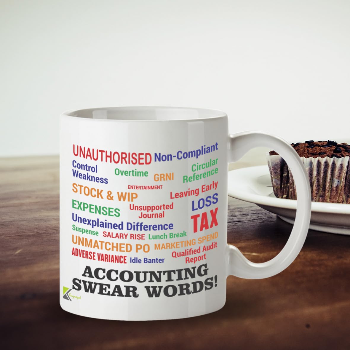 Kruzroyal DZ471 Accounting Swear Words! Funny Novelty Great Gift Idea Coffee Tea Mug | Gift for Accountant, Colleague, ACCA, CIMA | Sarcastic Office Humour, Bookkeeper Present, 11oz