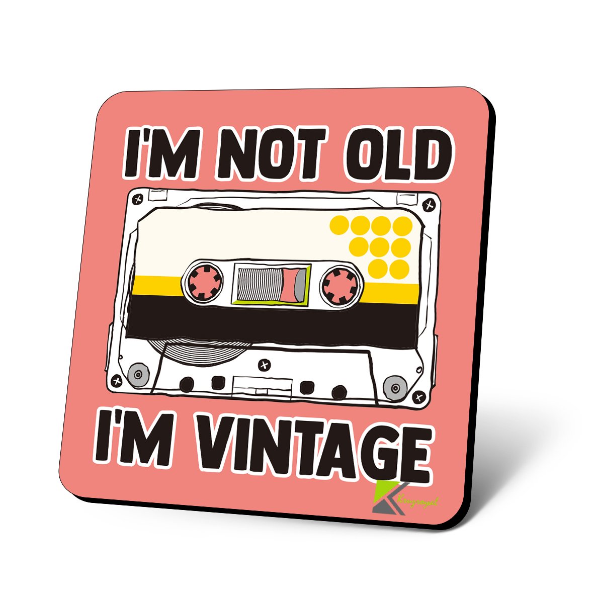 CS867 I'm Not Old, I'm Vintage Novelty Funny Coffee Tea Drink Gift Glossy MDF Wooden Coaster