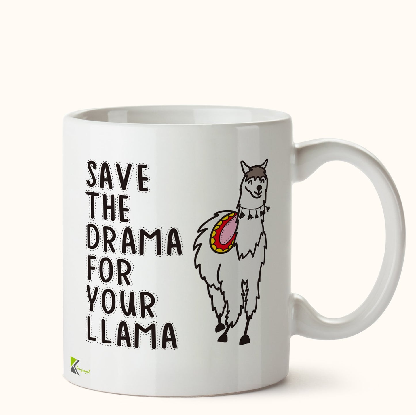 Kruzroyal DZ407 Save The Drama for Your Llama Funny Novelty Great Gift Idea Coffee Tea Mug