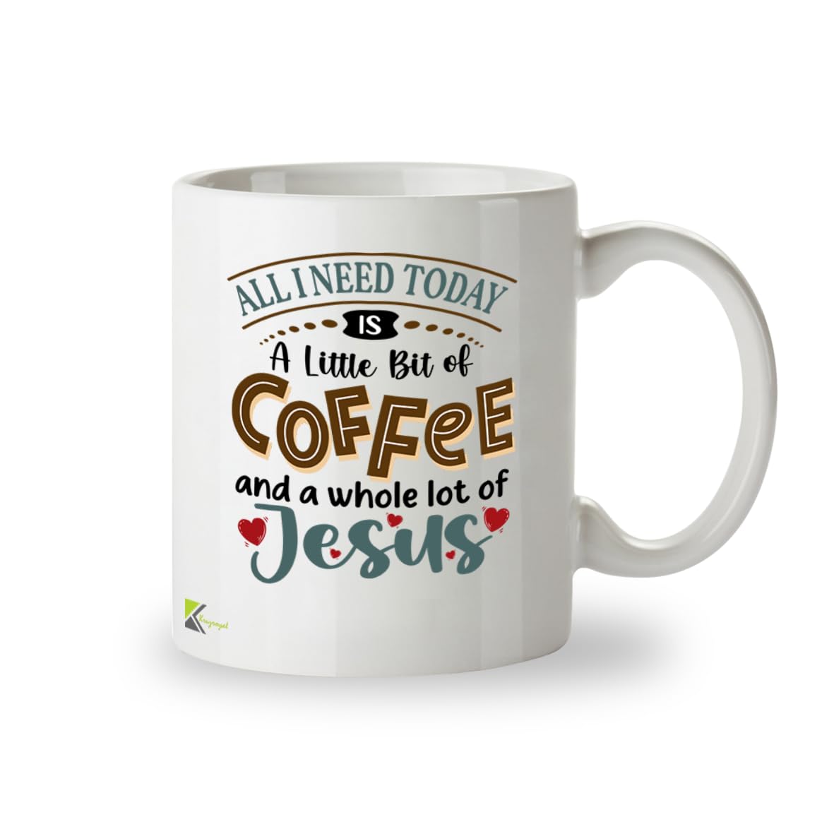 Kruzroyal Christian Coffee Mug | A Little Bit of Coffee and a Whole Lot of Jesus | Faith Gift for Women Men | Religious Birthday Christmas 11oz