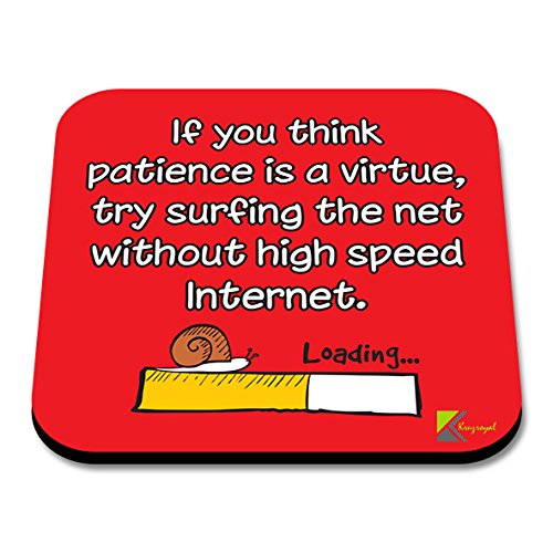 CS147 If You Think Patience is a Virtue, Try Surfing The net Without high Speed Internet. Novelty Funny Coffee Tea Drink Gift Glossy MDF Wooden Coaster