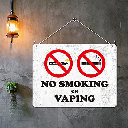 Kruzroyal MP444 No Smoking or Vaping Funny Novelty Retro Vintage Metal Wall Sign Plaque 20cm x 15cm
