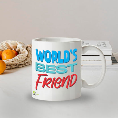 Kruzroyal DZ823 World's Best Friend Mug 11oz - White Ceramic Coffee & Tea Cup for Bestie, Best Mate - Birthday, Friendship Present for Him or Her