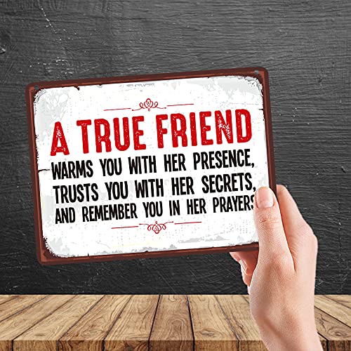 Kruzroyal MP091 A True Friend - Defination Funny Novelty Retro Vintage Metal Wall Sign Plaque 20cm x 15cm
