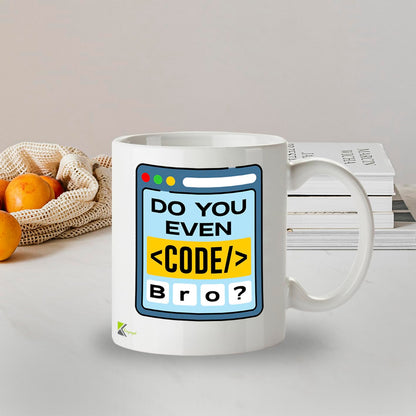 Kruzroyal Do You Even Code Bro Funny Mug - Novelty Programmer Gift for Developer Coder Men Women Colleague