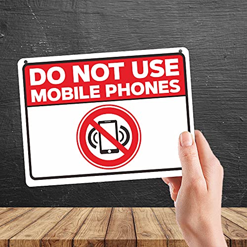 Kruzroyal MP462 Do Not Use Mobile Phones Funny Novelty Retro Vintage Metal Wall Sign Plaque 20cm x 15cm
