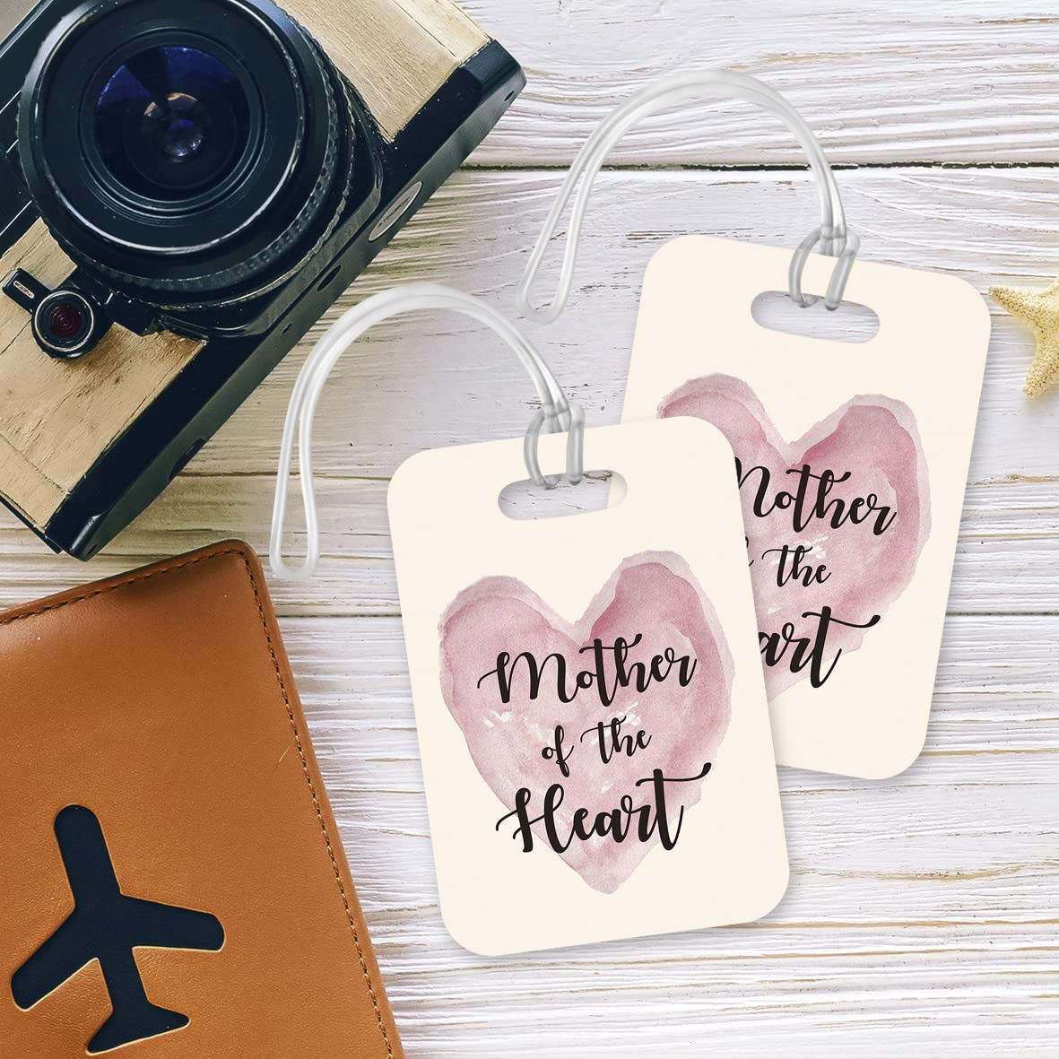 LT026 Mother of The Heart Novelty Funny Unique Designer Gift Glossy Plastic Suitcase Luggage Tag