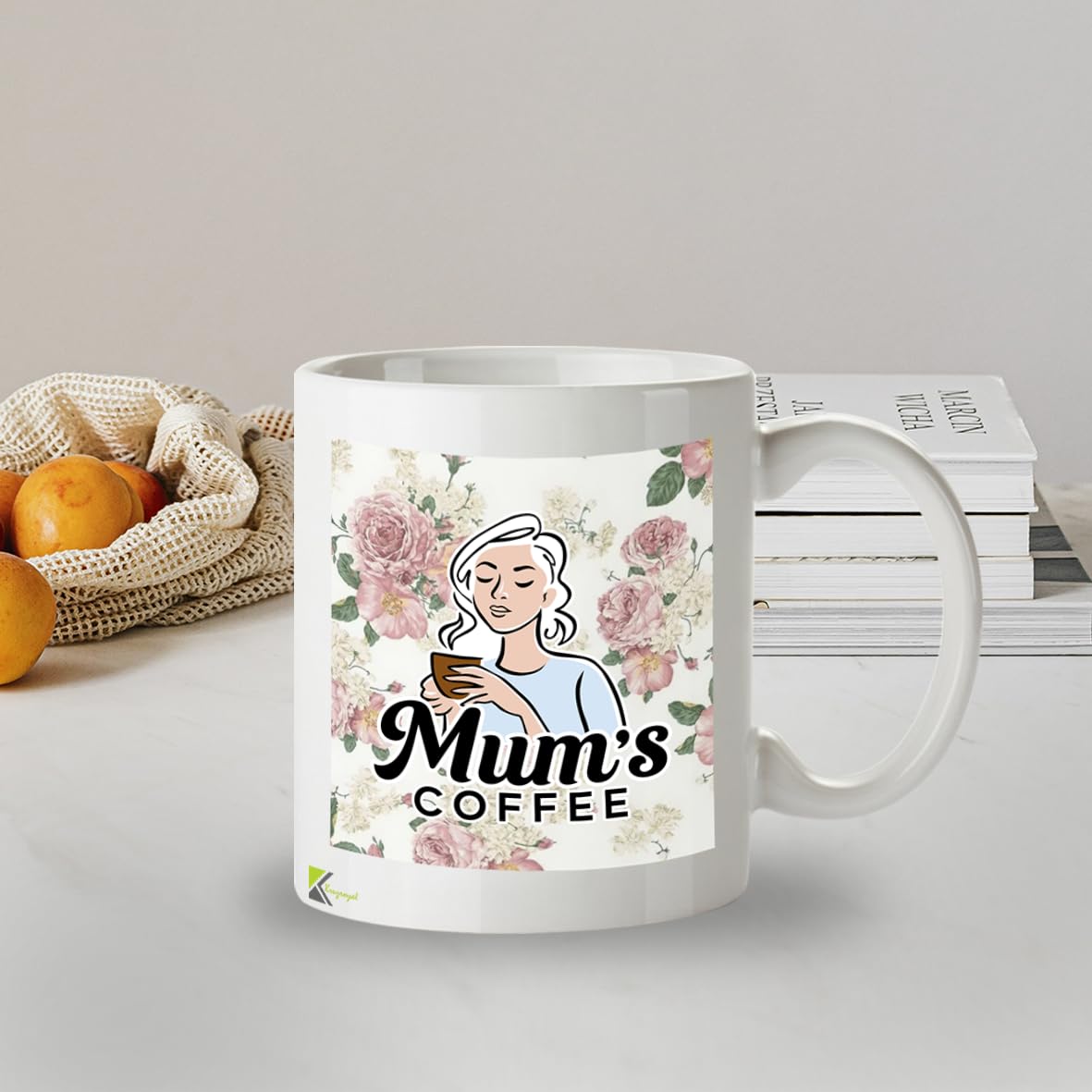 Kruzroyal Mum's Coffee Mug Gift - Best Mum Gifts from Daughter, Son - 11oz Floral Ceramic Cup for Mother's Day, Birthday, Christmas