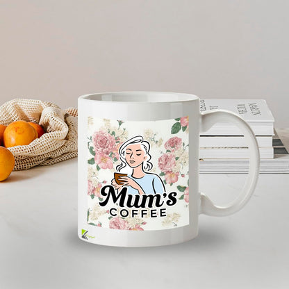 Kruzroyal Mum's Coffee Mug Gift - Best Mum Gifts from Daughter, Son - 11oz Floral Ceramic Cup for Mother's Day, Birthday, Christmas
