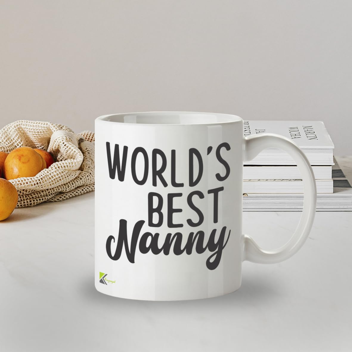 Kruzroyal DZ837 World's Best Nanny Mug 11oz - White Ceramic Coffee & Tea Cup for Childminder, Carer - Ideal Birthday, Thank You or Leaving Present