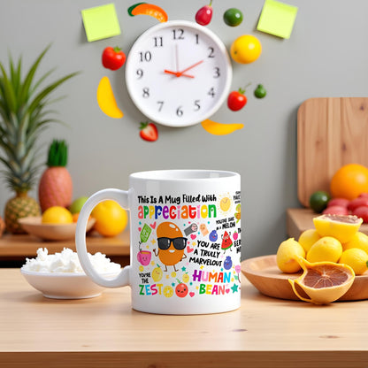 Kruzroyal Appreciation Mug 11oz | Funny Thank You Gift for Colleague, Teacher, Friends, Boss | Inspirational Ceramic Coffee Cup with Food Puns | Dishwasher & Microwave Safe