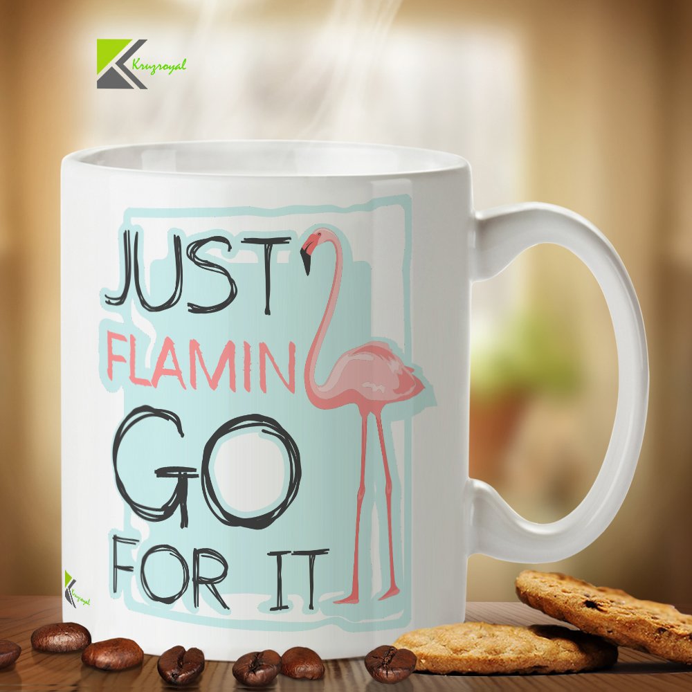 Kruzroyal DZ377 Just Flamin go for it Funny Novelty Great Gift Idea Coffee Tea Mug