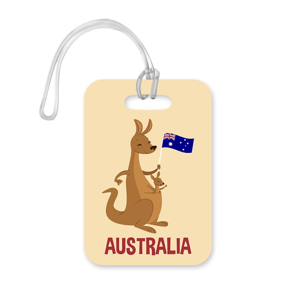 LT006 Australia (Kangaroo) Novelty Funny Unique Designer Gift Glossy Plastic Suitcase Luggage Tag