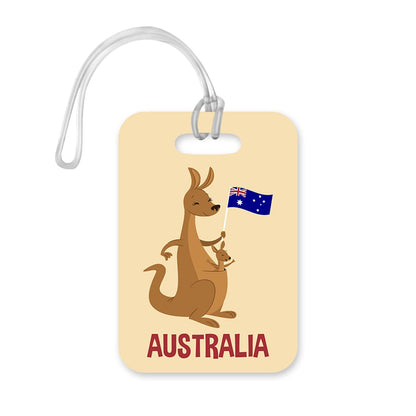 LT006 Australia (Kangaroo) Novelty Funny Unique Designer Gift Glossy Plastic Suitcase Luggage Tag