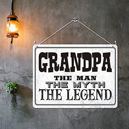 Kruzroyal MP370 GRANDPA,The man,The myth, The legend. Funny Novelty Retro Vintage Metal Wall Sign Plaque 20cm x 15cm