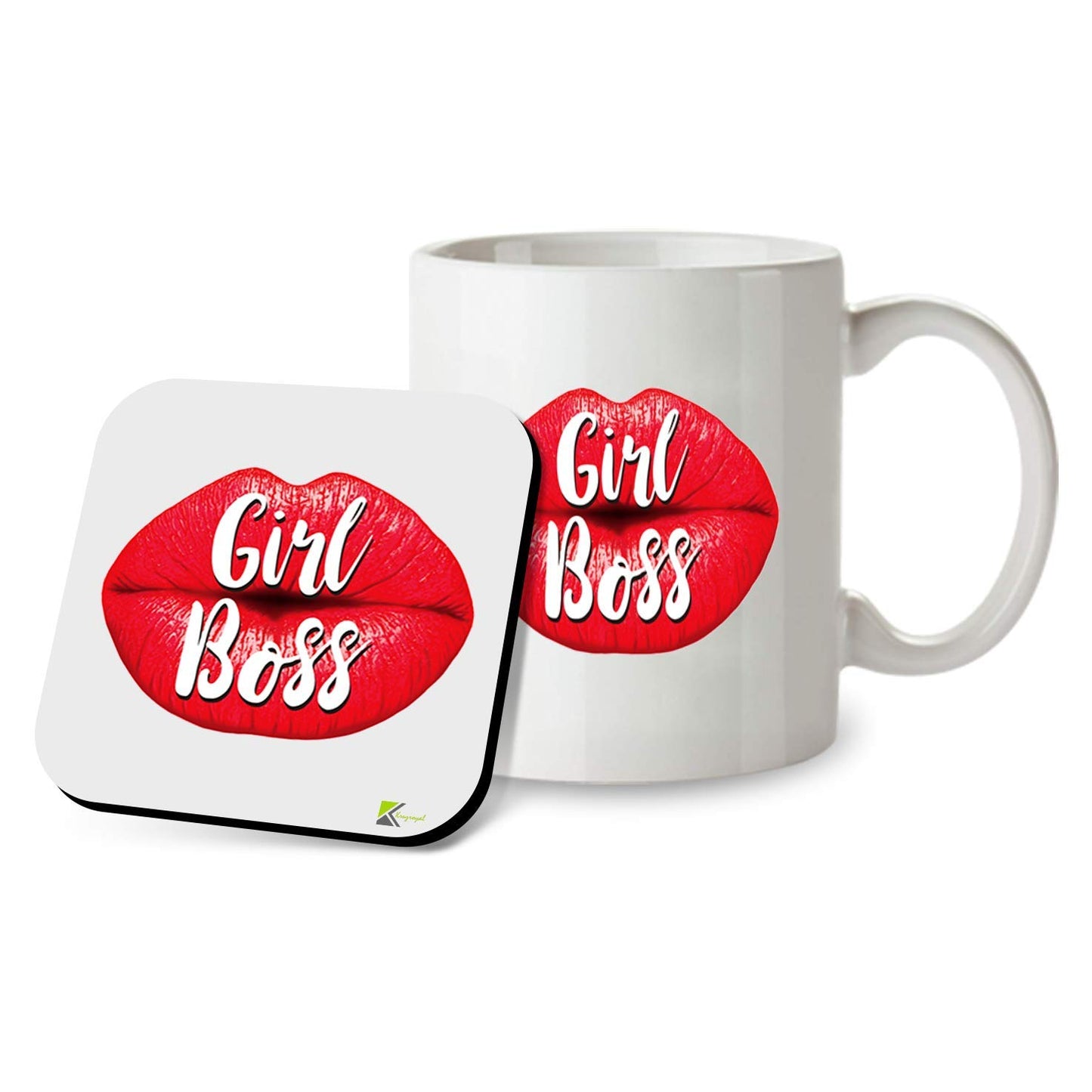 Kruzroyal SM022 Girl Boss - 11OZ Mug & Matching Coaster Set - for Lady Girl Boss